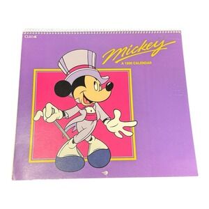 Disney Cleo Mickey Mouse Calendar 1990 Vintage 12 Frameable Prints VF